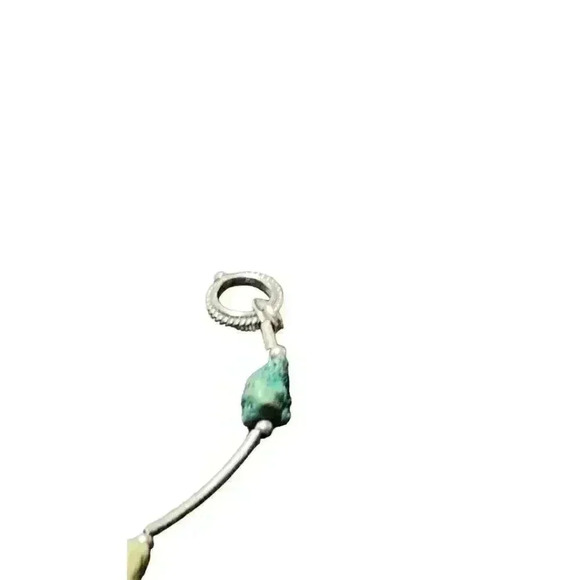 Faux Turquoise and silver necklace about 18 inches - Picture 6 of 12